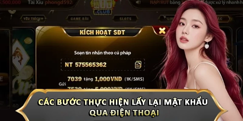 Các bước thực hiện lấy lại mật khẩu qua điện thoại